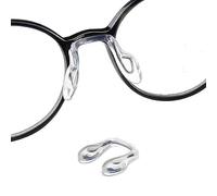 Plug in Eyeglass Nose Pads,BEHLINE Soft Silicone Glasses Bridge Strap/Saddle Bridge Nose Pieces,Rimless/Frameless Eyewear Replacement Nose Guards,1 Piece Anti-Slip Clear Eye Pad(Large)