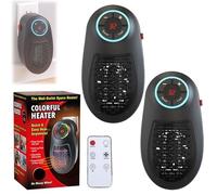 Plug In Go Heater - Plugs Directly Into The Wall For Instant Heat, Go Heater Plug In Remote, sPlug In Wall sHeater For Bathroom Home Office (2pcs)