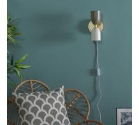 ValueLights | Plug in Gold Up & Down Wall Light with Khaki/Cream Shades Wall Lamp | Wall Lamps & Sconces, Home Décor & Improvement Essential