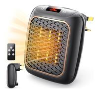 Plug in Heater, 1200W Fan Heaters for Home 2 Mode PTC Ceramic Heaters 1-12H Timer Overheating Protection w Remote Control Electric Heater Energy Efficient BS Plug for Bedroom Office Kitchen Bathroom