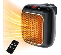 Plug in Heater, 1200W Fan Heaters for Home 2 Mode PTC Ceramic Heaters 1-12H Timer Overheating Protection w Remote Control Electric Heater Energy Efficient BS Plug for Bedroom Office Kitchen Bathroom