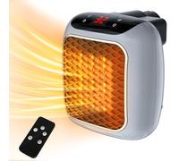 Plug in Heater, 1200W Fan Heaters for Home 2 Mode PTC Ceramic Heaters 1-12H Timer Overheating Protection w Remote Control Electric Heater Energy Efficient BS Plug for Bedroom Office Kitchen Bathroom