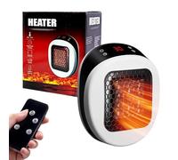 Plug in Heater, 600W Low Energy Efficient PTC Ceramic Heaters with Remote Control, 2 Mode & 1-12H Timer, Fast Heating in 3s for Bedroom, Office, Kitchen, Bathroom