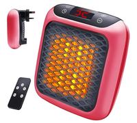 Plug in Heater 800W Electric Fan Heaters 12 Hour Timer Adjustable Thermostat for Home Low Energy Silent Fast Heating Personal Portable Small Ceramic Heater with Overheat Protection Operation for Room