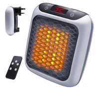 Plug in Heater 800W Electric Fan Heaters 12 Hour Timer Adjustable Thermostat for Home Low Energy Silent Fast Heating Personal Portable Small Ceramic Heater with Overheat Protection Operation for Room