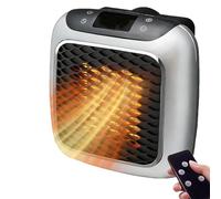 Plug in Heater, 800W Mini Portable Heater 2 Mode PTC Ceramic Heaters 1-12H Timer Overheating Protection w/Remote Control Electric Low Energy Efficient Quiet Bedroom Office Kitchen