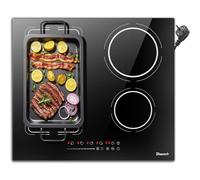 Plug in Induction Hob 4 Burners, Disaenvir 2800W Electric Hob 13 Amp 60cm, Electric Cooker with Flexible Zone, Slide Control, 9 Power Levels, Booster, Pause, Timer, Safety Lock, Black