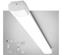 Plug in LED Batten Light 2ft 6500K Daylight 18W 2000LM, IP65 Waterproof, Linkable Plug in Strip Lights for Garage Office Kitchen Under Cabinet Shed Loft, Wall or Ceiling Lighting with ON/Off Switch