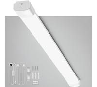 Plug in LED Batten Lights 5 Pack, 5ft 6500K Daylight 45W, IP65 Waterproof, Linkable Plug in Ceiling Lights for Garage Office Kitchen Workshop Warehouse Shed Loft, Corded Electric with Built-in Switch