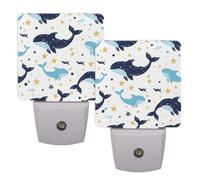 Plug-in LED Night Light Smart Dusk to Dawn Sensor, Cute Cartoon Dolphin Whale Ocean Creatures Nightlight for Kids Room, Bathroom, Hallway, Bedroom Decor