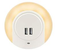 Plug in LED Night Light with 2 USB Port Charger 1w Warm White Automatic Sensor Dusk to Dawn Night Light for Bedroom Childrens Room Hallways Living Rooms A78B