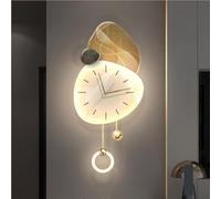Plug-in LED Wall Art with Wall Clock - 3D Vision Acrylic Wall Sculptures for Living Room Entrance
