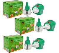 Plug-in Mosquito Repellent Insect Killer for Home & Travel Lasts for up to 45 Nights per Refill | Each Pack Includes a Plug and one Bottle for Long Lasting Performance | (3, 3 Pack)