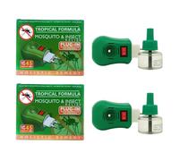 Plug-in Mosquito Repellent & Insect Killer for Home & Travel | Odourless Tropical Formula | Up to 45 Nights per Refill | 2 Pack (2 Devices + 2 Refills)