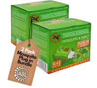 Plug-in Mosquito Repellent Plug-in Insect Killer for Home & Travel Lasts for up to 45 Nights per Refill | Each Pack Includes a Plug-in and one Bottle for Long Lasting Performance | 2 Pack