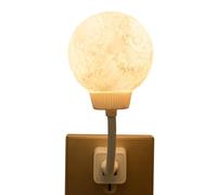 Plug in Night Light Voice Control - Moon Lamp | 3 Color Dimmable Lamp for Bedside Hallway Apartment Garage Nursery Kitchen Bedroom Bathroom Home