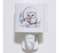 Plug-in Night Lights - LED Bulb, UK 3 pin Socket (Snowy Owl on Moon)