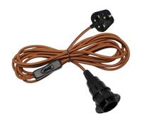 Plug in Pendant Light, 450CM Cable, E14 Lamp Holder with On/Off Switch, Plug in Ceiling Light, Vintage Plug in Hanging Light, Pendant Lighting Fitting, Suspend Lamp Kit for Indoor Lighting, Brown