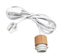 Plug in Pendant Light Cord, 5M Light Cable with Switch and Plug, E27 Lamp Holder, Plug in Ceiling Light Fitting, Industrial Vintage Hanging Light for Indoor Decoration, DIY Lampshade Kit, White