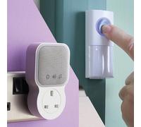 Uni-Com Plug-Through Wireless Door Chime 98520GB + W96001 — 150m, 30 Chimes, LED, 3 Modes