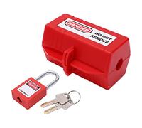 Plug Lockout Tagout Set, Professional Safety Plug Lockout Device for Air Conditioner TV for Home Industry Chemistry(Small Lock Box + 38mm Padlock)