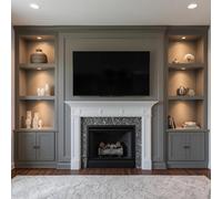 Plug & Play 4 Light Media Wall Lighting Kit Wifi & Remote Dimmer Controlled 3000K Warm White Black Finish