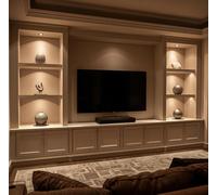 Plug & Play 6 Light Media Wall Lighting Kit Wifi & Remote Dimmer Controlled 6000K Cool White Satin Chrome