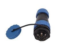 Plug Socket Connector, 380V 45A Aviation Power Connector with Back Nut, IP68 Welding Free Circular Industrial Connector for Communication Equipment and Alarms (7 Pin)