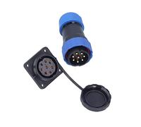 Plug Socket Square 4 Hole Male Female Aviation Power Connector AC 380V 25A IP68 Rated for Communication Equipment Instruments Computers Alarms Electronic Devices PA66 PA6 (8 Pin)