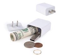 Plug Storage Realistic Looking Charger with Storage Hiding Places for Valuables Charger Diversion Safe-White