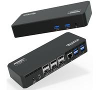 Plugable 12-in-1 USB C Triple Monitor Docking Station Triple 4K Displays 3x HDMI