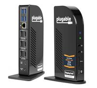 Plugable Technologies 4K USB C Docking Station Triple Monitor with 100W Power Delivery, USB C Dock for Thunderbolt 3 / 4, and USB-C Windows and Mac (3x HDMI and 3x DisplayPort, 1x USB-C, 4x USB 3.0, S