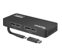 Plugable 4K DisplayPort & HDMI Dual Monitor Adapter USB 3.0 & USB-C Windows