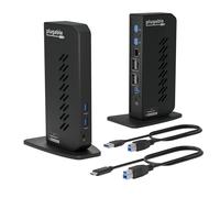Plugable Dual DisplayPort & HDMI Docking Station - USB 3.0 & USB-C Black