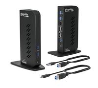 Plugable Dual DisplayPort & HDMI Docking Station - USB 3.0 & USB-C Laptop Dock for Dual Monitors, DisplayLink, Mac (Driver Required), ChromeOS & Windows, Gigabit Ethernet and Audio (UD-6950Z)