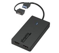 Plugable Dual Monitor Adapter for M1/M2/M3 macOS Systems, Windows, ChromeOS. Broad Compatibility - Thunderbolt, USB-C, USB 3.0 to HDMI Adapter for Dual Monitors 1920x1080 @ 60Hz, SMI Driver Required