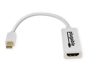 Plugable Mini DisplayPort (Thunderbolt 2) to HDMI Adapter (Supports Mac, Windows, Linux, and Displays up to 4K 3840x2160@30Hz, Passive)