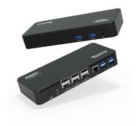 Plugable Technologies 12-in-1 USB C Triple Monitor Docking Station, Triple 4K Displays with 3x HDMI or 3x DisplayPort, Compatible with Mac, Windows, Thunderbolt, USB4, USB-C (60W PD, 6x USB Ports, Eth
