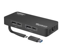 Plugable Technologies 4K DisplayPort and HDMI Dual Monitor Adapter for USB 3.0 and USB-C, Compatible with Windows and ChromeOS