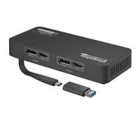Plugable 4K DisplayPort and HDMI Dual Monitor Adapter for USB 3.0 and USB-C, Compatible with Windows