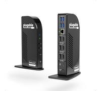 Plugable Technologies 4K USB C Docking Station Triple Monitor with 100W Power Delivery, USB C Dock for Thunderbolt 3 / 4, and USB-C Windows and Mac (3x HDMI and 3x DisplayPort, 1x USB-C, 4x USB 3.0, S