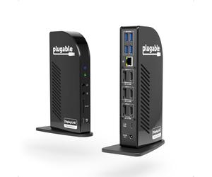 Plugable Technologies 4K USB C Docking Station Triple Monitor with 100W Power Delivery, USB C Dock for Thunderbolt 3 / 4, and USB-C Windows and Mac (3x HDMI and 3x DisplayPort, 1x USB-C, 4x USB 3.0, S