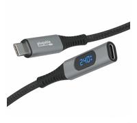 Plugable USB-C Extension Cable - Digital Power Meter Tester - 3.3 ft, 240W, 10Gbps, 4K 60Hz