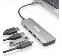 Plugable USB C Hub Multiport Adapter, 4 in 1, 100W Pass Through Charging, USB C to HDMI 4K 60Hz, Multi USB Port Hub for Windows, Mac, Ipad Pro, Chromebook, Thunderbolt (USBC-4IN1)