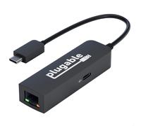 Plugable Technologies USB C to Ethernet Adapter 2.5Gb with 100W USB-C PD Charging, 2.5 Gigabit Type C USB Ethernet Adapter for Windows, MacBook, Chrome, iPad, Surface, XPS, Thunderbolt 4, USB4 (USBC-E