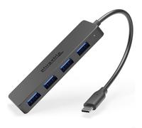 Plugable Technologies USB C to USB Adapter Hub, 4 Port USB 3.0 Hub, USB Splitter for Laptop, Compatible with Windows, MacBook Pro/Air, iPad Pro, Surface Pro, Chromebook, Linux, Android, Charging Not S