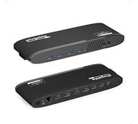 Plugable Universal Laptop Docking Station, 4K Dual Monitor, DisplayPort or HDMI, Windows Mac or ChromeOS Laptops, USB-C or USB 3.0, Adds 2 Displays, Ethernet, Audio, 6 USB Ports