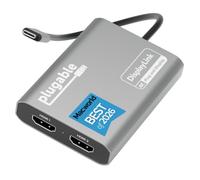 Plugable USB C to HDMI Adapter, Dual Monitor 4K 60Hz for Apple Mac M1/M2/M3, DisplayLink Multiple Displays for Thunderbolt Macbook or iMac, Driver Required (USBC-6950M)