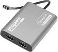 Plugable USBC-6950M Portable USB-C to Dual 4K DisplayLink Certified HDMI Adapter