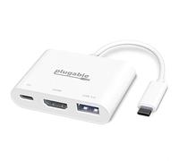 Plugable USB C to HDMI Multiport Adapter, 3-in-1 USB C Hub with 4K HDMI Output, USB 3.0 and USB-C Charging Port, Compatible with MacBook, Chromebook, Dell XPS, Thunderbolt 3 and More